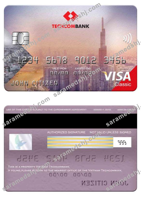 Vietnam Techcombank visa classic card
